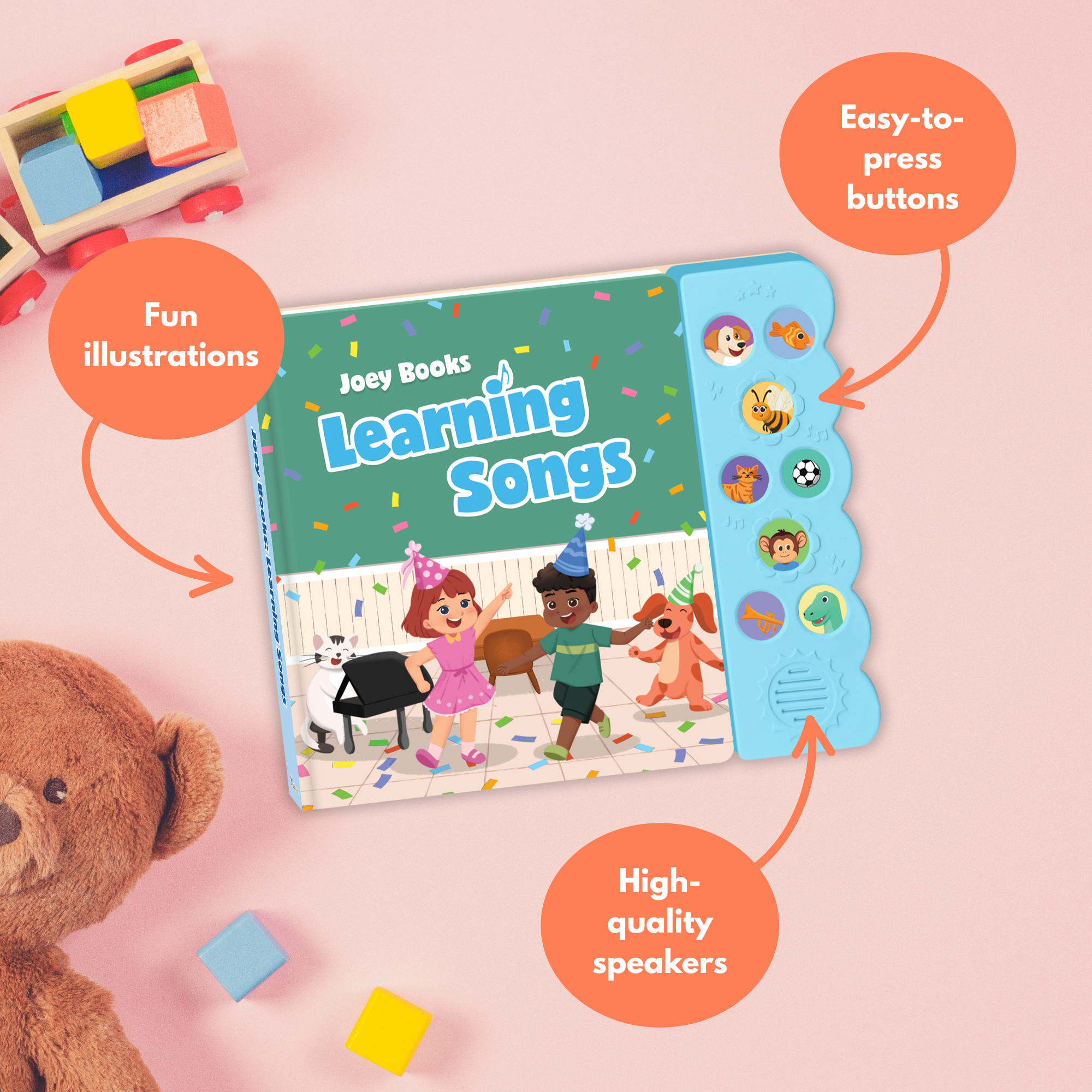 Children's Songs, Press And Play Song Book Nursery Rhymes, Button And